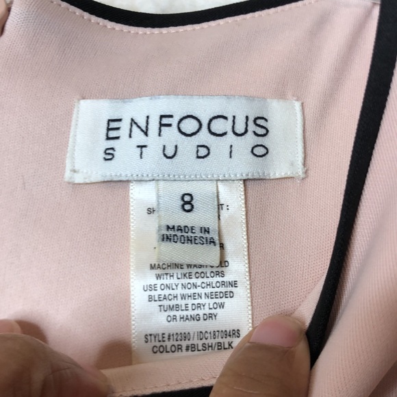 Enfocus Studio Womens Pink Sleeveless Fitted Classic Button Detailed Dress 8 - Picture 2 of 7